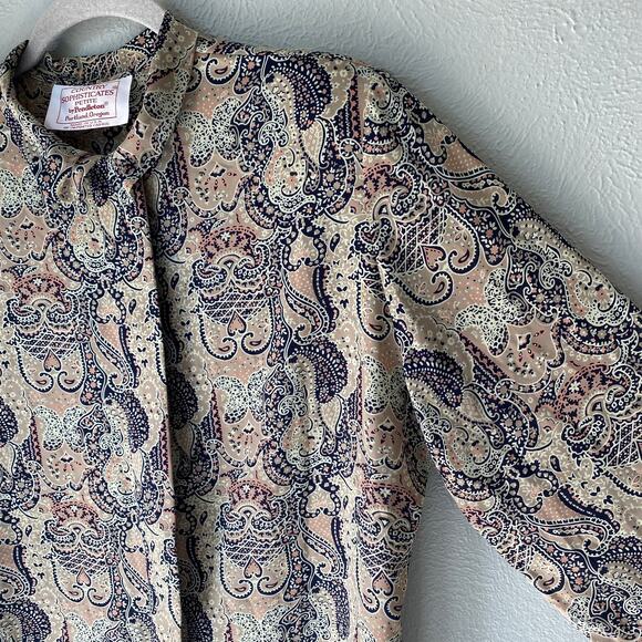 Vintage Country Sophisticates Petite by Pendleton Paisley Print Blouse Sz M - Picture 1 of 10